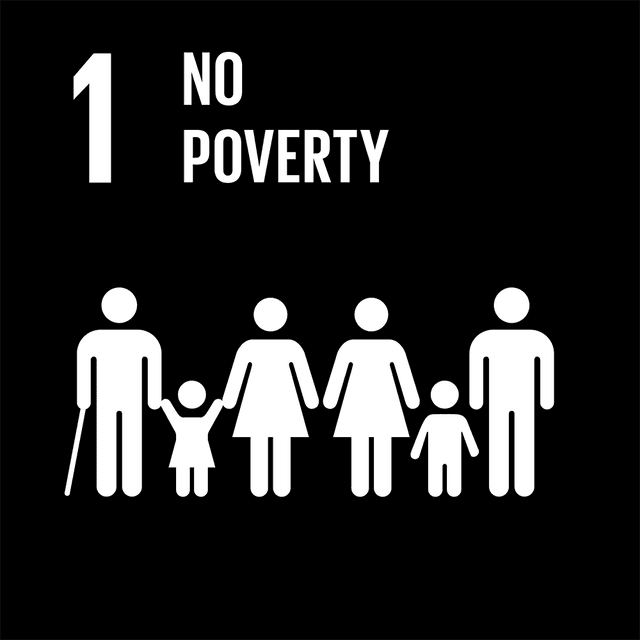 SDGs 1 No Poverty Black