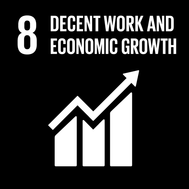 SDGs 8 Decent Work and Economic Growth Black
