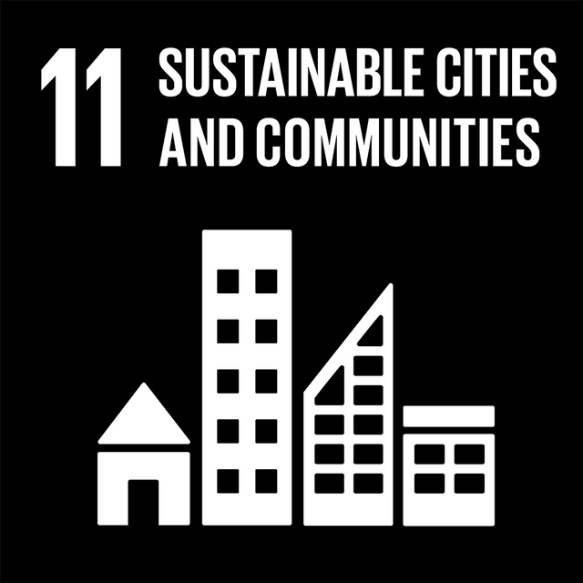 SDGs 11 Sustainable Cities and Communities Black