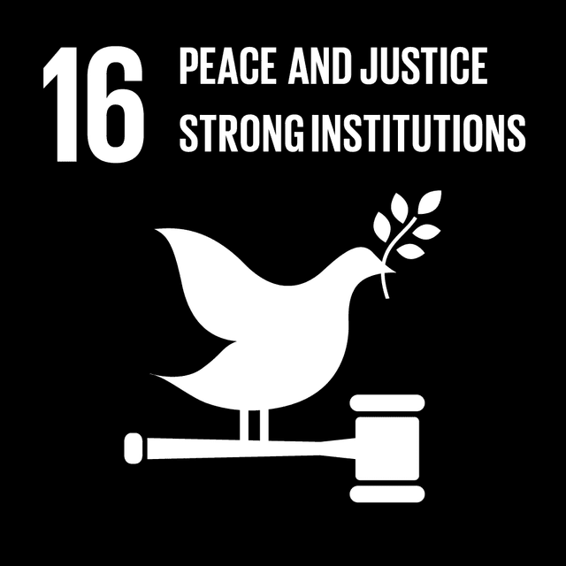 SDGs 16 Peace Justice and Strong Institutions Black