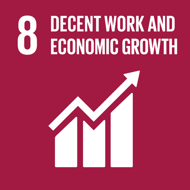 SDGs 8 Decent Work and Economic Growth Color